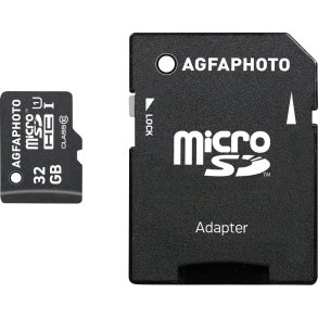AgfaPhoto MicroSDHC UHS-I   32GB High Speed Class 10 U1 + Adapter