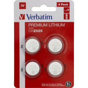 1x4 Verbatim CR 2025 Lithium battery 49532