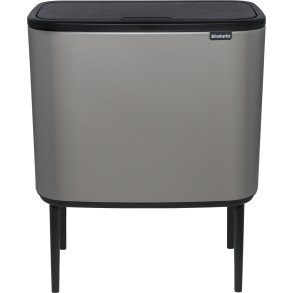 Brabantia Waste Bin Bo Touch Bin Mineral Concrete Grey, 3 x 11 L