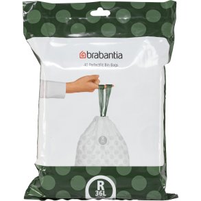 Brabantia PerfectFit Bin Liner Type R, 36 L, 40 Bags