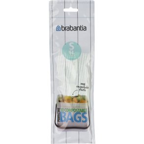Brabantia PerfectFit Bin Liner Compostable Type S, 6 L, 10 bags