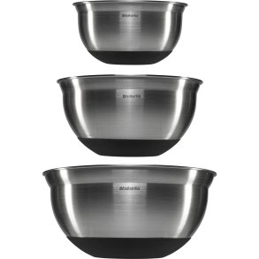 Brabantia Mixing Bowl Set steel matt black,    1, 1.6 & 3 litre