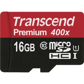 Transcend microSDHC         16GB Class 10 UHS-I 400x + SD Adapter