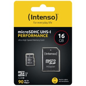 Intenso microSDHC           16GB C10 UHS-I U1 Performance Adapter