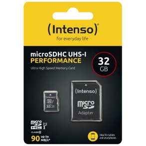 Intenso microSDHC           32GB C10 UHS-I U1 Performance Adapter