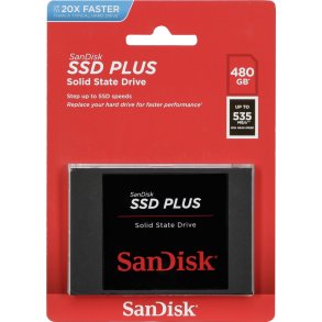 SanDisk SSD Plus           480GB Read 535 MB/s    SDSSDA-480G-G26