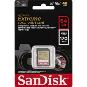 SanDisk Extreme SDXC        64GB UHS-I C10 U3 V30