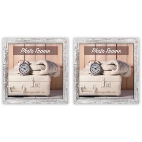 2x1 ZEP Nelson6 weiß/braun 15x15 Holz Bilderrahmen         V21156