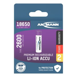 Ansmann Li-Ion 18650 2600mAh 3,6V Battery 9,36Wh 1307-0000