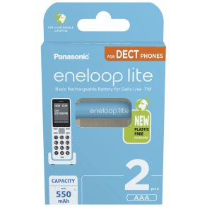 1x2 Panasonic Eneloop lite Micro 550mAh AAA DECT     BK-4LCCE/2DE
