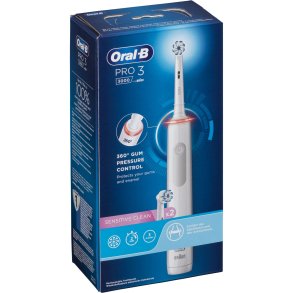 Oral-B PRO 3 3000 Sensitive Clean    White   JAS22