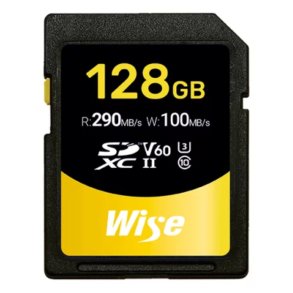 Wise SDXC UHS-II V60       128GB R:290MBs / W:100MBs   WI-SD-S128