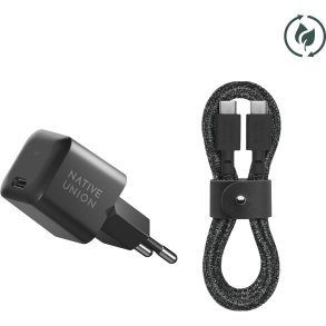 Native Union 30W USB-C Fast GaN Charger Black + USB-C Cable Cos.