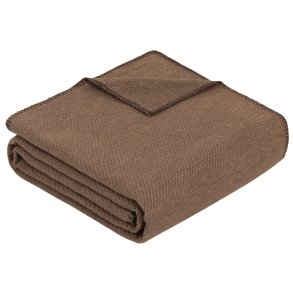 Ibena Uni Structure Blanket brown Charlotte GOTS, 140x200cm