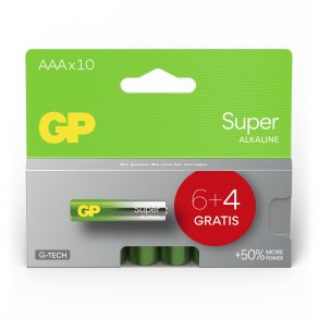 6+4 GP Super Alkaline 1,5V AAA Micro LR03    GPSUP24A997C10