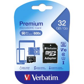 Verbatim microSDHC          32GB Class 10 UHS-I incl Adapt. 44083