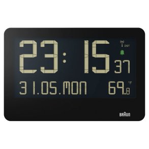 Braun BC 14 black Radio Wall Clock digital