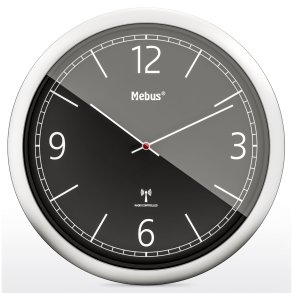 Mebus 19813 radio wall clock black/silver