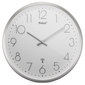 Mebus 19776 radio wall clock Silver/white
