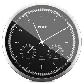 Mebus 19777 radio wall clock with Thermo-Hygrometer