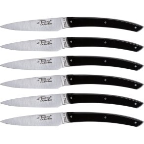 Laguiole Jean Dubost Knife Set 6 pcs., Acrylic Black