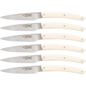 Laguiole Jean Dubos Knife Set 6 pcs., Acrylic Ivory