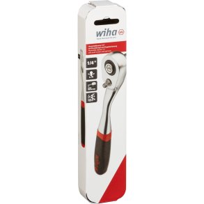 Wiha Umschaltknarre 1/4 Zoll mit Druckknopf und Kugelsicherung