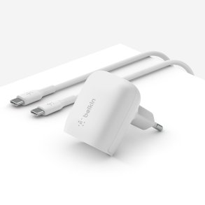 Belkin BOOST Charge 20W Charger white+ USB-C Cab.WCA006vf1MWH-B6
