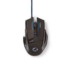 Nedis	Gaming Mouse | Kabel | 800 / 1600 / 2400 / 4000 dpi | Justerbar DPI | Antal knapper: 8 | Programmerbare knapper | Hjrehndet | 1.50 m | LED