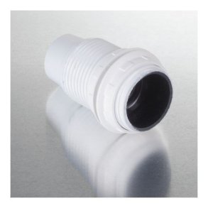 EZO Lampefatning E14 m/ringe til lampeskrm, hvid - 322814