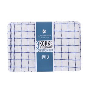 Stock Kokkeviskestykke, 50x70cm, HVID - 3 pak