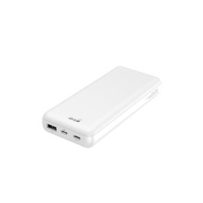 674106 - Gear Powerbank 20.000mAh LiPolymer Ultracompact 2.1A 1xUSB-C 2xUSB-A 1xMicroUSB Hvid - 6741