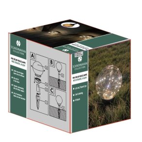 Mia Solar kuglelampe med lyskde, 15cm