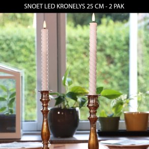 Snoet LED Kronelys 25 cm. 2pk