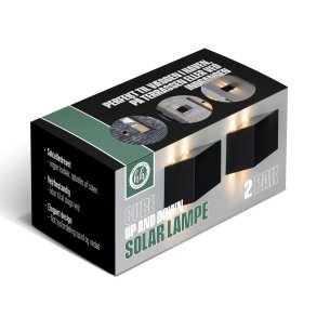 Cube up and down solar lampe - 2 stk 