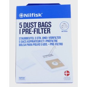 78602600 ST�VSUGERPOSER 5 STK + FILTER, NILFISK COUPE, GO, COMPACT
