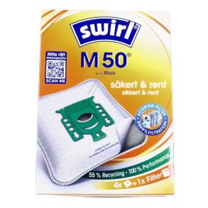 M50 / 99757 6779391 SWIRL ST�VSUGERPOSE MP AIRSPACE GREEN LINE 4+1 FILTER (ALTERNATIV TIL MIELE FJM)