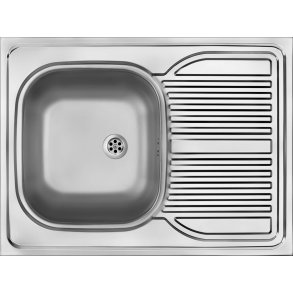 1-bowl steel sink with drainer - overlay