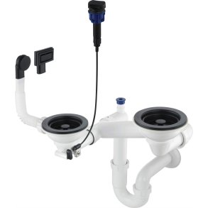 Siphon for 1.5- and 2-bowl granite sink - Space-Saver