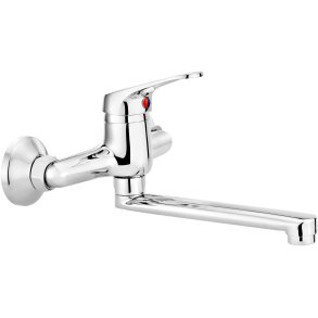 Wall-mounted washbasin mixer