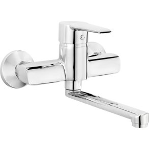 Wall-mounted washbasin mixer