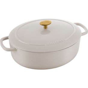BALLARINI BELLAMONTE Cast iron pot oval 4.5 ltr, ivory