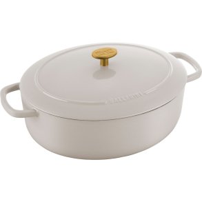 Ballarini Bellamonte oval cast iron pot - Ivory, 6.5 ltr