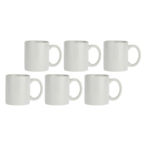 Set of 6 mugs with handle Corte - White, 350 ml