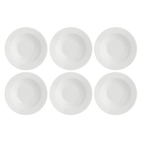 LA PORCELLANA BIANCA ESSENZIALE Set of 6 soup plates with rim 23 cm