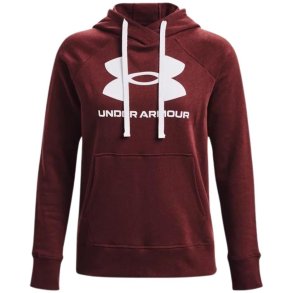 Under Armour Women's Rival Fleece Logo Hoodie Burgundy 1356318 690