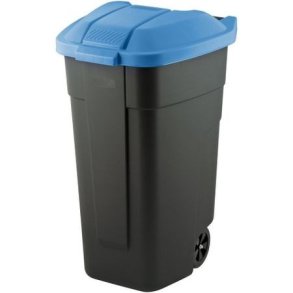 CURVER WASTE BIN BLACK 110L... /BLUE LID