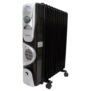 VOLTENO OIL-FILLED RADIATOR 11-FIN TURBO+TIMER BLACK 2500W+400W