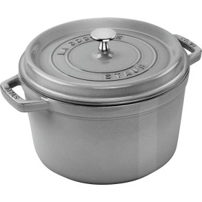 Staub Round Cast Iron Pot - 4.8 ltr, Graphite