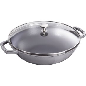 Staub cast iron wok with lid - 30 cm, Graphite